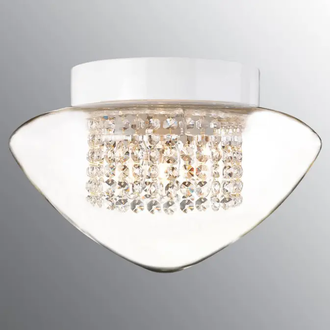 Vägg-/Taklampa Ifö Electric Edenryd Crystal Vit IP44 Rak