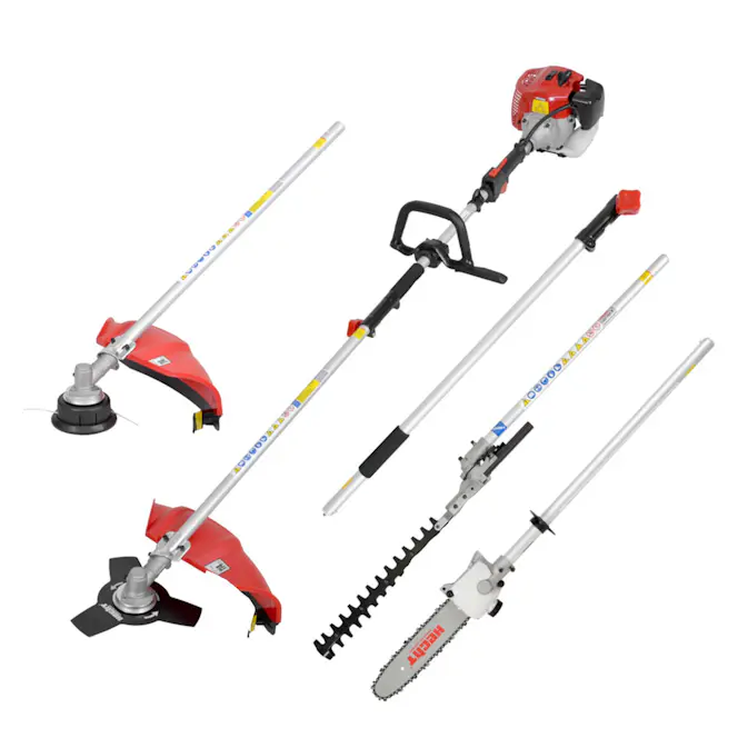 Multiverktyg HECHT med Trimmer, Häcksax och Grensåg 33 cc
