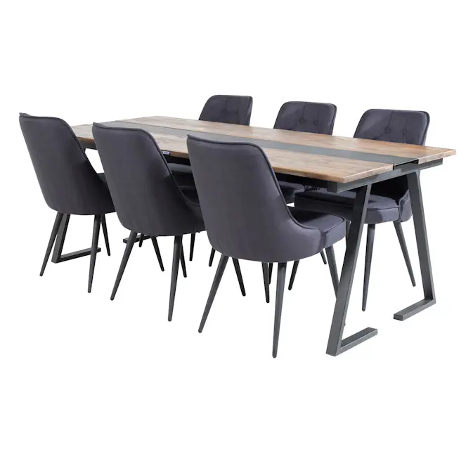 Matgrupp Venture Home Jane med 6 Vera Stolar Polyestertyg