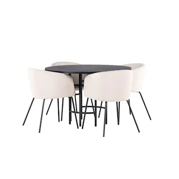Matgrupp Venture Home Copenhagen Ø 115 cm med 4 Berit Stolar