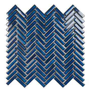 Mosaik Lhådös Fishbone Blue Glossy cm