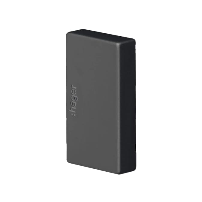 Ändstycke till Matarkanal Hager LF/LFH 20 x 35 mm Halogenfri Svart RAL 9011