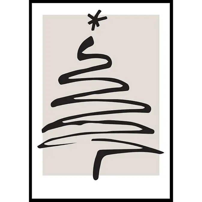 Poster Gallerix Christmas Tree Line Art