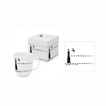 Gåvoset Paperproducts Design Atelier Vague Mugg 40 cl + Servett