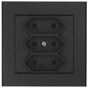 Vägguttag Malmbergs Optima 3-V Euro Sv med Skruvanslutning