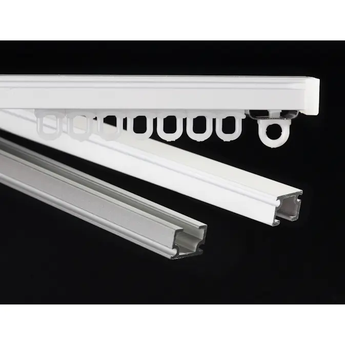 Gardinskena Kirsch U-skena Komplett Aluminium för Gardinupphängning