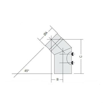 Rörböj Kaminexperten 45 Böj 150