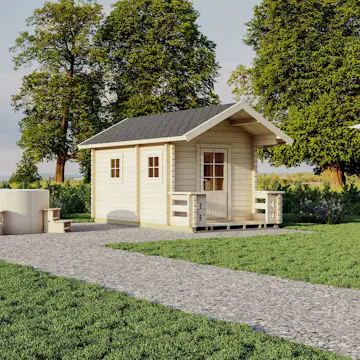 Bastu Luoman Lillevilla Tiira 10,3 m² Fristående Utebastu med Sadeltak