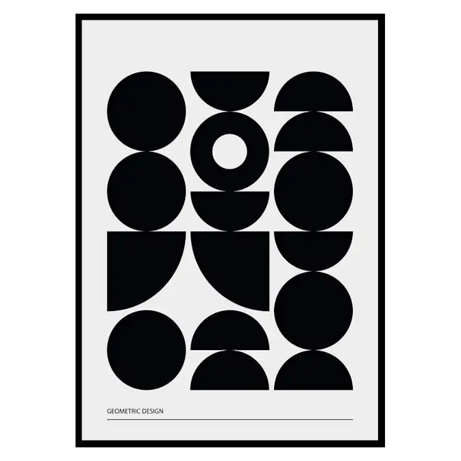 Poster Gallerix Geometric Graphic Black No1