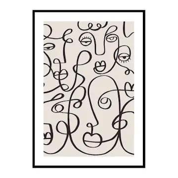 Poster Gallerix Line Art Faces