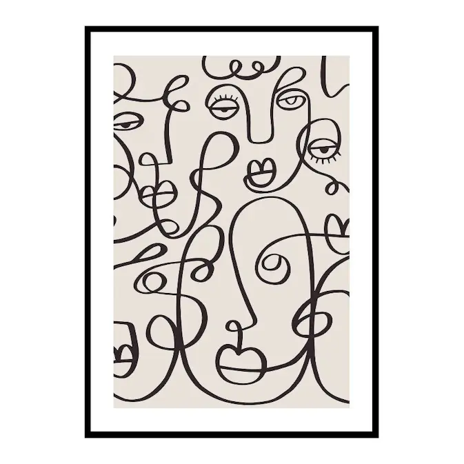 Poster Gallerix Line Art Faces