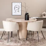 Matgrupp Venture Home Bianca Rund med 4 Bergen Stolar Sammet