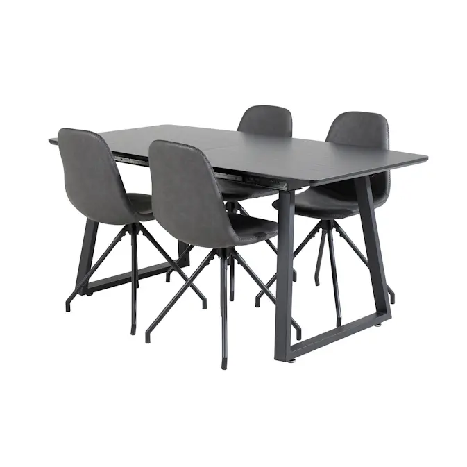 Matgrupp Venture Home Ina med 4 Pobbie Stolar Konstläder