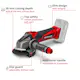 Vinkelslip Einhell PXC TE-AG 18 Li Solo