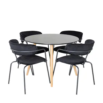 Matgrupp Venture Home Plake med 4 Aris Karmstolar Runt