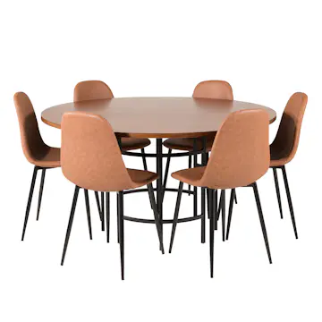 Matgrupp furniture/fashion Copenhagen med 6 Pobbie Konstläder Stolar