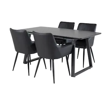 Matgrupp Venture Home Ina1 med 4 Corina Stolar Konstläder