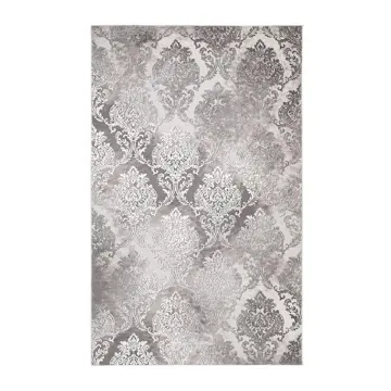 Friezematta KM Carpets Galya Medaljong Grå