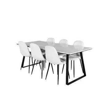 Matgrupp Venture Home Estelle med 6 Pooya Stolar PolyEstelletyg