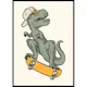 Poster Gallerix T-rex Dino Skateboarding