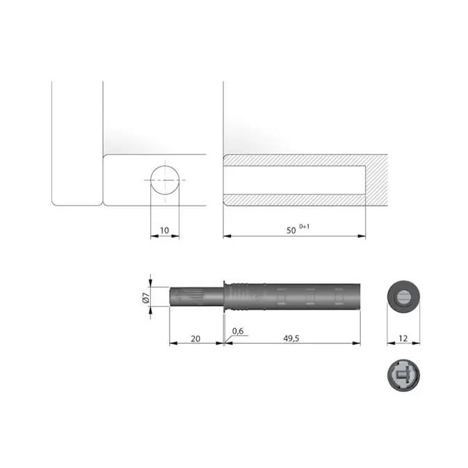 Lucköppnare Beslag Design K-push med Dämpare