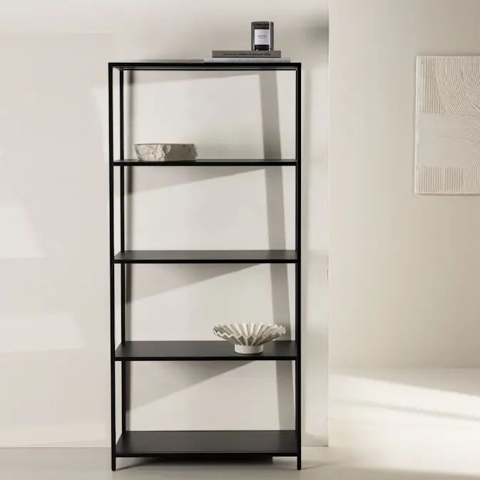 Hylla Venture Home Montevideo Stående Förvaringsmöbel med Hyllplan i Svart Stål