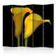 Rumsavdelare Skärmvägg Arkiio Two Yellow Calla Flowers On A Black Background II 225x172 cm