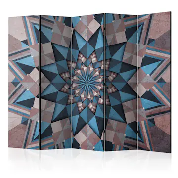 Rumsavdelare Skärmvägg Arkiio Star Mandala Brown and Blue II 225x172 cm