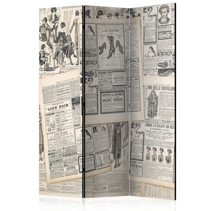 Rumsavdelare Skärmvägg Arkiio Vintage Newspapers 135x172 cm