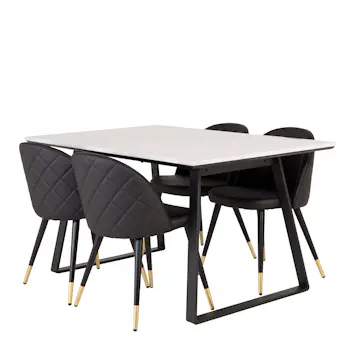 Matgrupp Venture Home Estelle 140 med 4 Valentina Stolar Läder