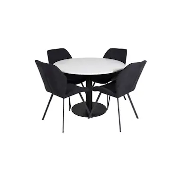 Matgrupp Venture Home Roxanna med 4 Geneva Stolar Runt