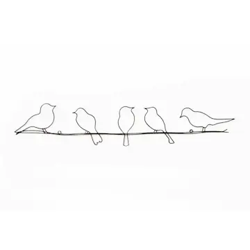 Metallkonst Art for the Home Birds on a Wire