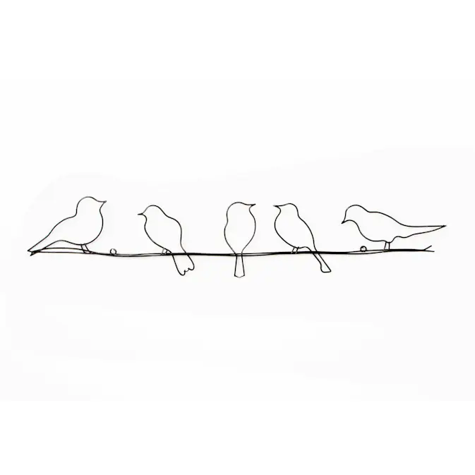 Metallkonst Art for the Home Birds on a Wire