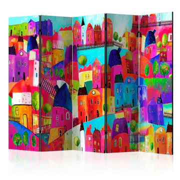 Rumsavdelare Skärmvägg Arkiio Rainbow-hued Town II 225x172 cm