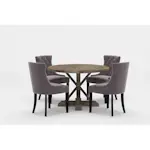 Matgrupp Bloomington Lyon Runt Matbord 120 cm med 4 Viktoria Matstol Sammet