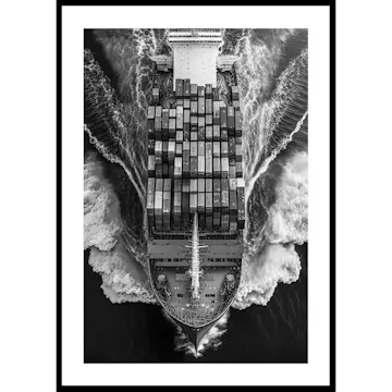 Poster Gallerix Cargo Ship BW