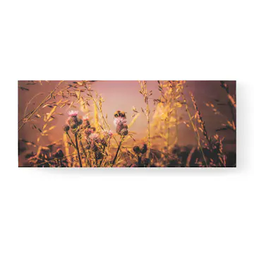 Tavla Art for the Home Flowers and a Bee 40x100