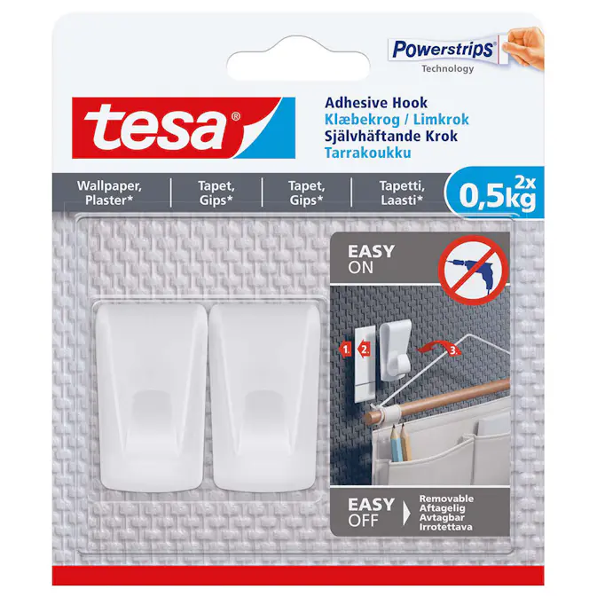 Självhäftande Krok Tesa För Tapet 0,5 kg