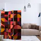 Rumsavdelare Skärmvägg Arkiio Geometric Mosaic Red 135x172 cm