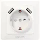Vägguttag LogiLink 230V Med 2xUSB 2,1A