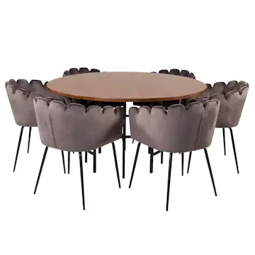 Matgrupp furniture/fashion Copenhagen med 6 Gråa Limhamn Stolar