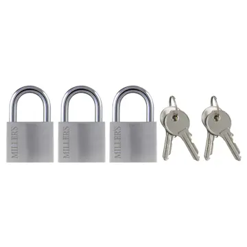 Hänglås Millers Aluminium 3-Pack