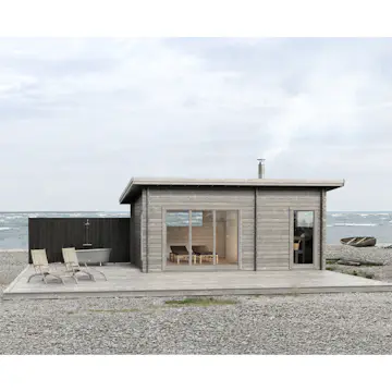 Attefallshus Baseco Svarttjärn 25 m² Fristående Bastuhus med Dusch