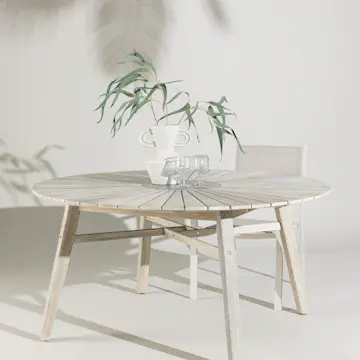 Utebord Venture Home Rives Ø150 cm, Runt Träbord för Utomhusbruk