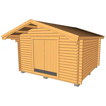 Friggebod Baseco Svergo 15m² Stuga Byggsats i Trä med Dubbeldörr