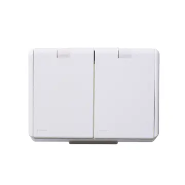 Vägguttag Elko 2-Vägs IP44 Med Lock RS Renvit