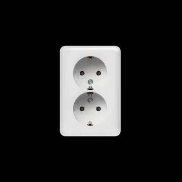 Vägguttag Hager Utanpåliggande Jordade Vit RAL 9010