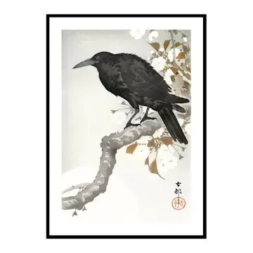 Poster Gallerix Crow And Full Moon By Ohara Koson