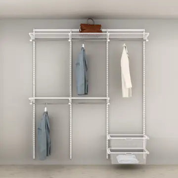 Garderobslösning Elfa Ready Solution Classic 16 Vit B: 1855 mm