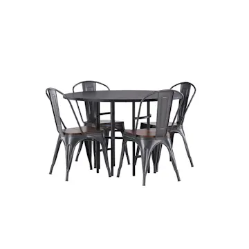 Matgrupp Venture Home Copenhagen Ø 115 cm med 4 Tempe Stolar